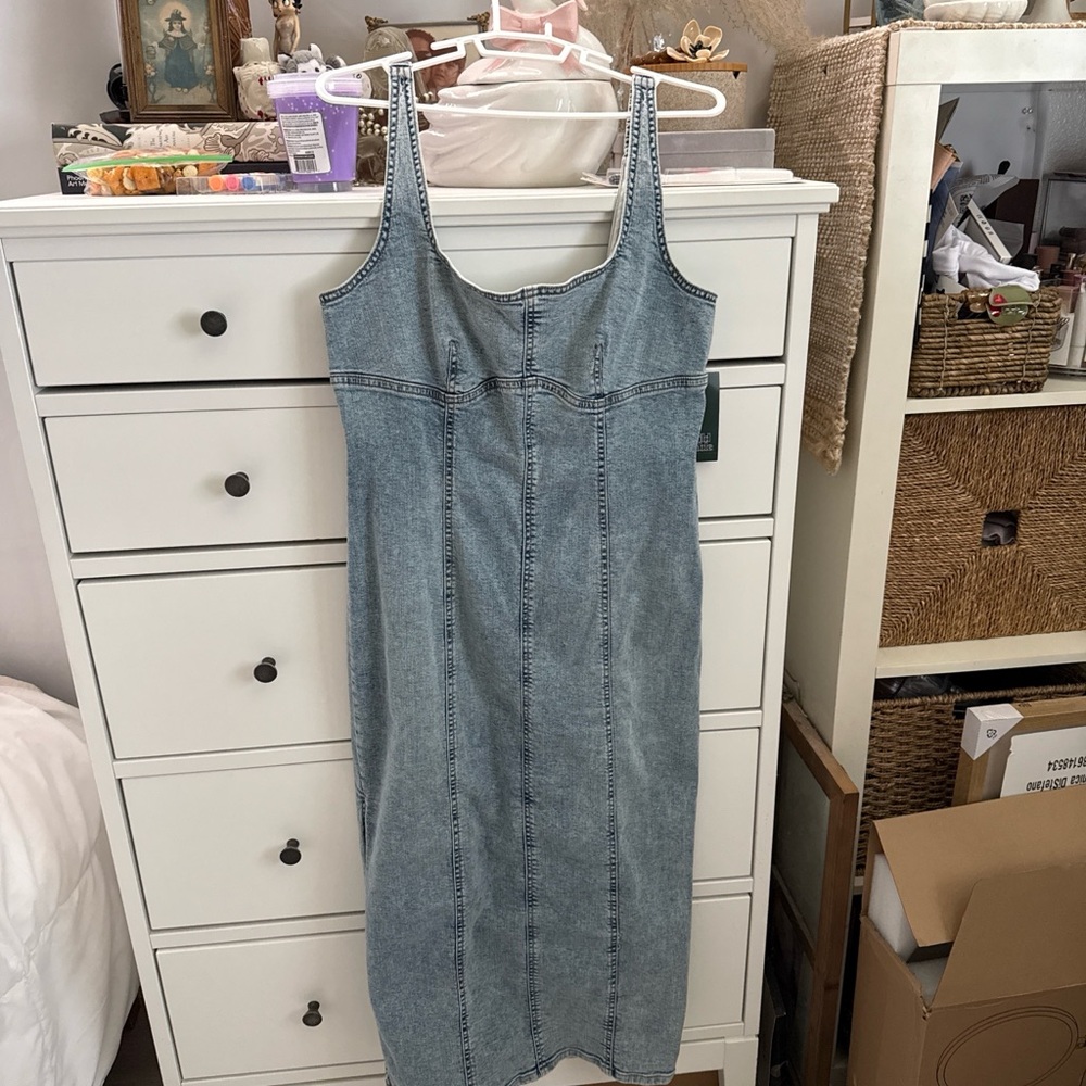 Wild Fable Blue Denim Midi Dress